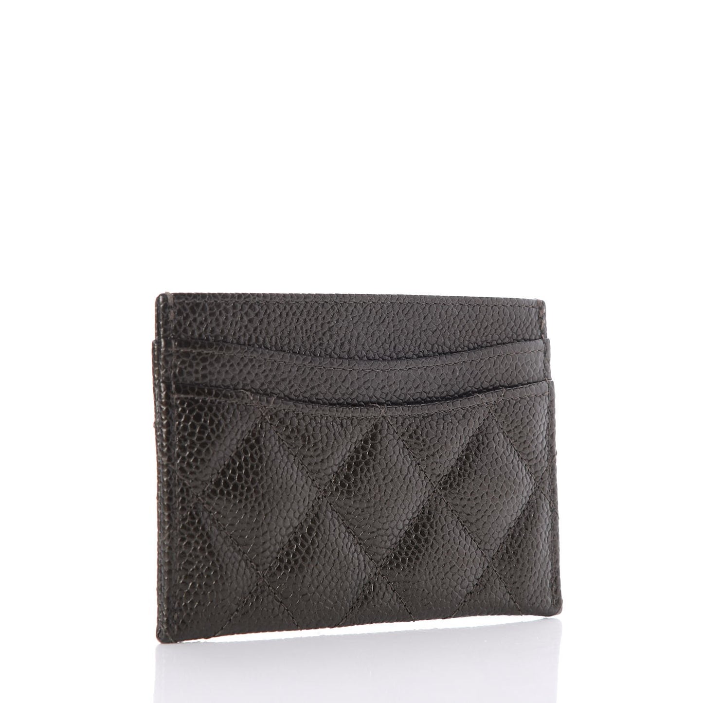 Caviar Quilted Card Holder Charcoal