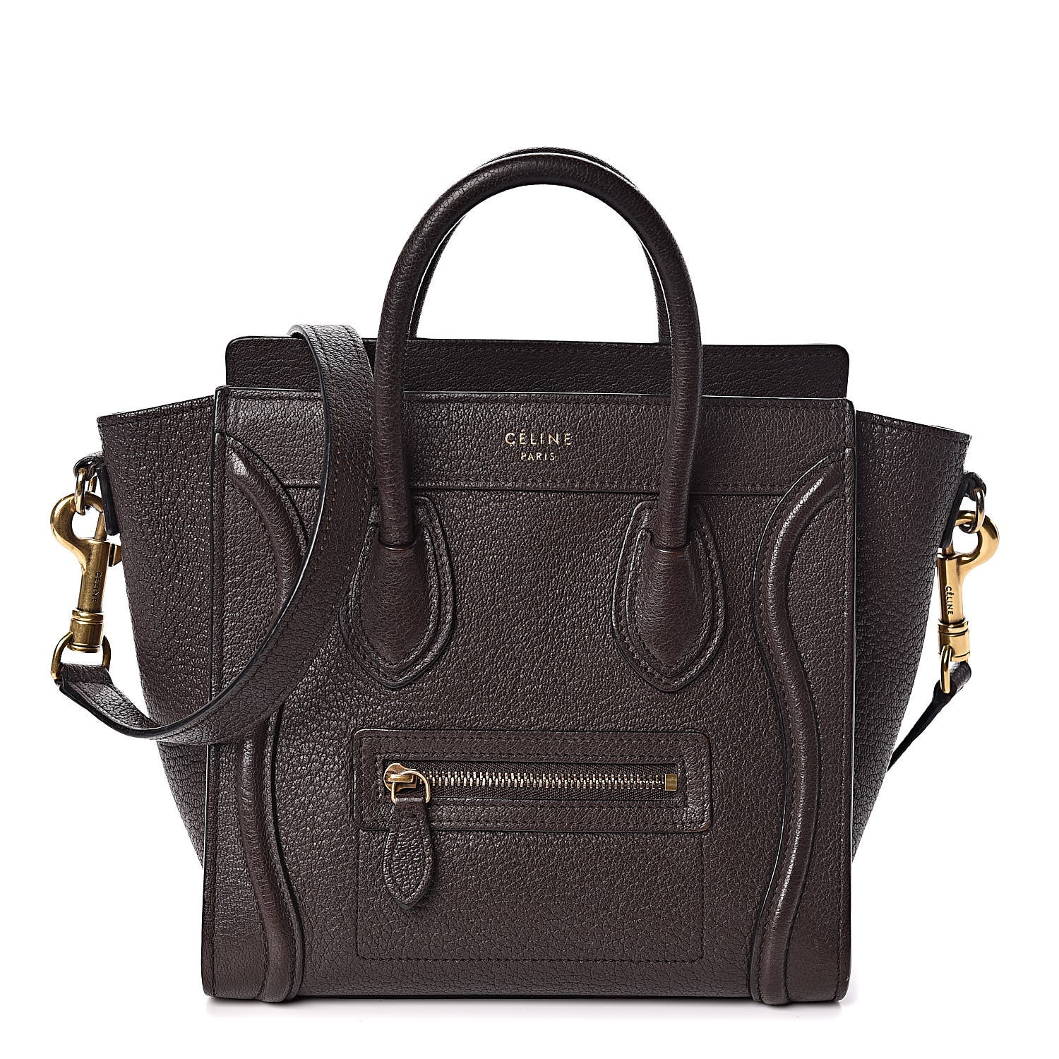 Celine Goatskin Nano Luggage Dark Taupe 1 of 15