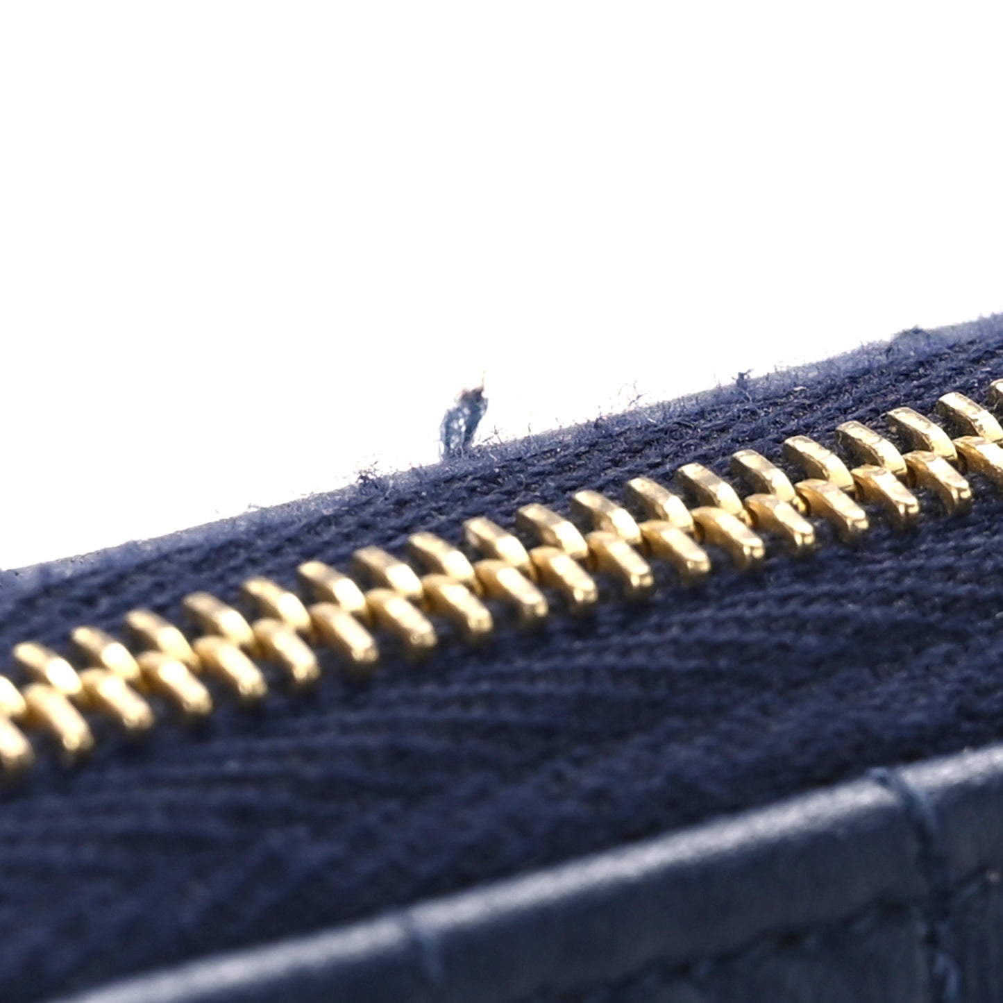 Lambskin Quilted Large C Charm Zip Around Wallet Dark Blue