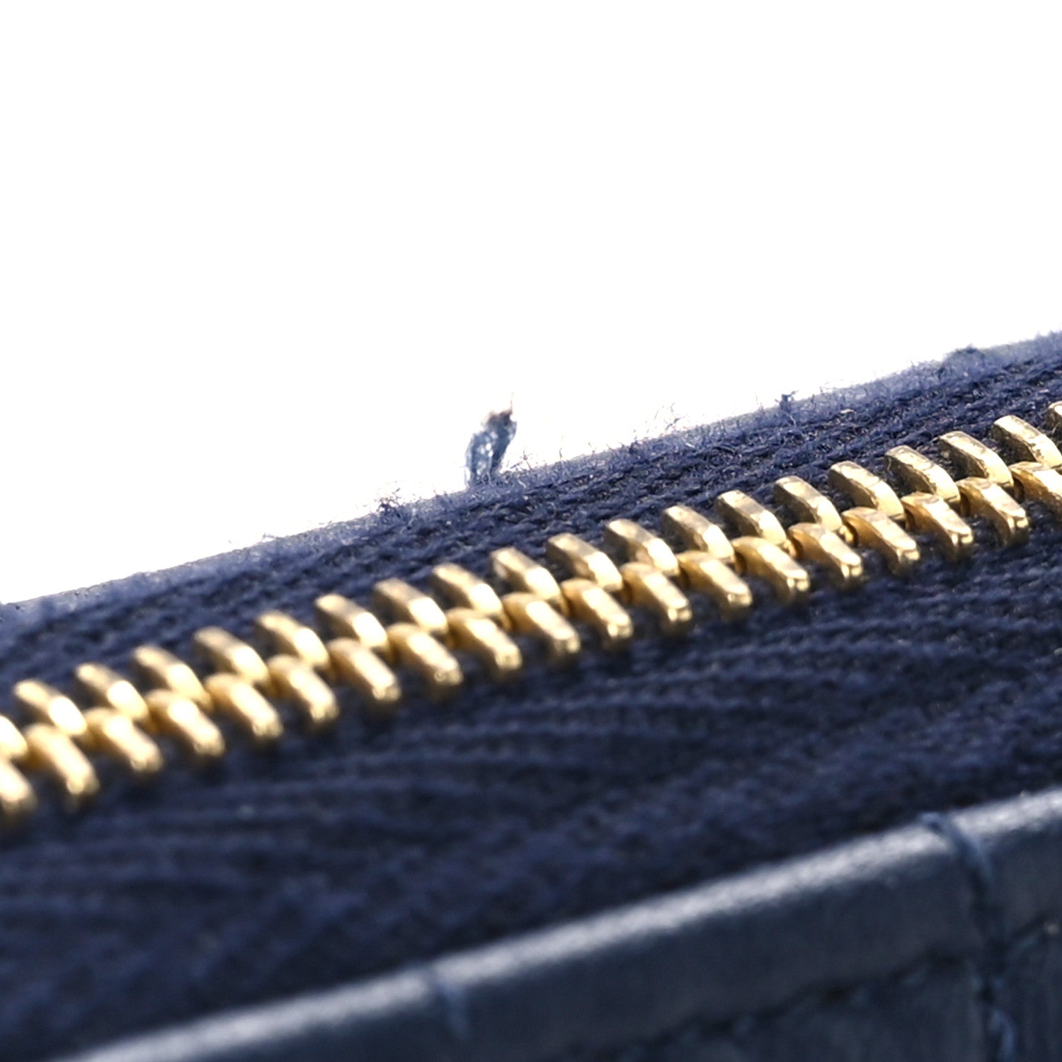 Celine Lambskin Quilted Large C Charm Zip Around Wallet Dark Blue 9 of 10