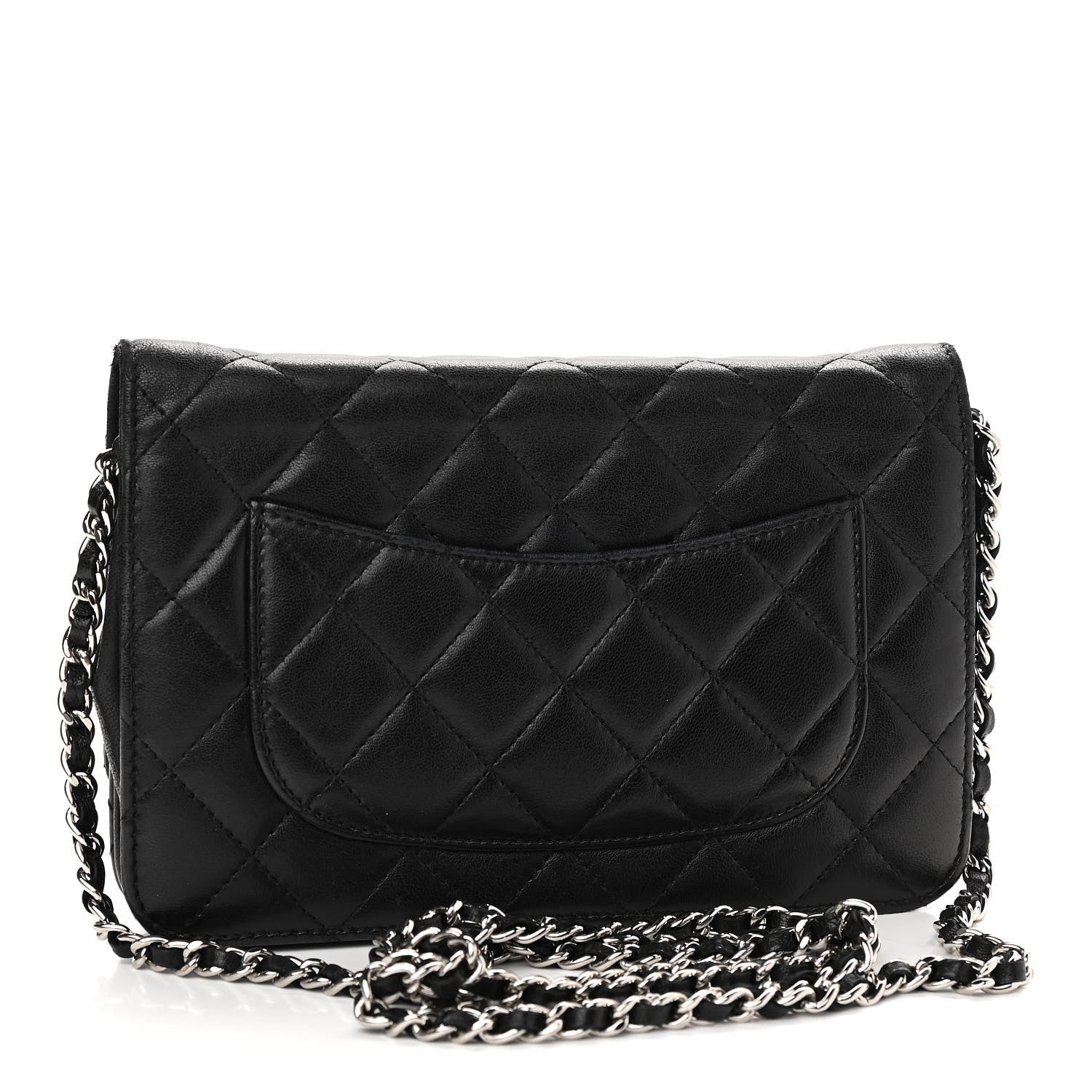 Chanel Lambskin Quilted Wallet On Chain WOC Black 3 of 14