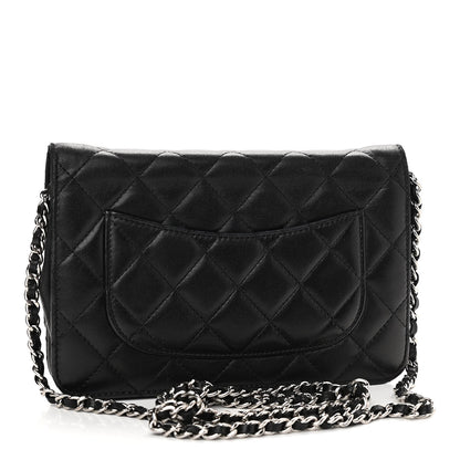 Chanel Lambskin Quilted Wallet On Chain WOC Black 3 of 14