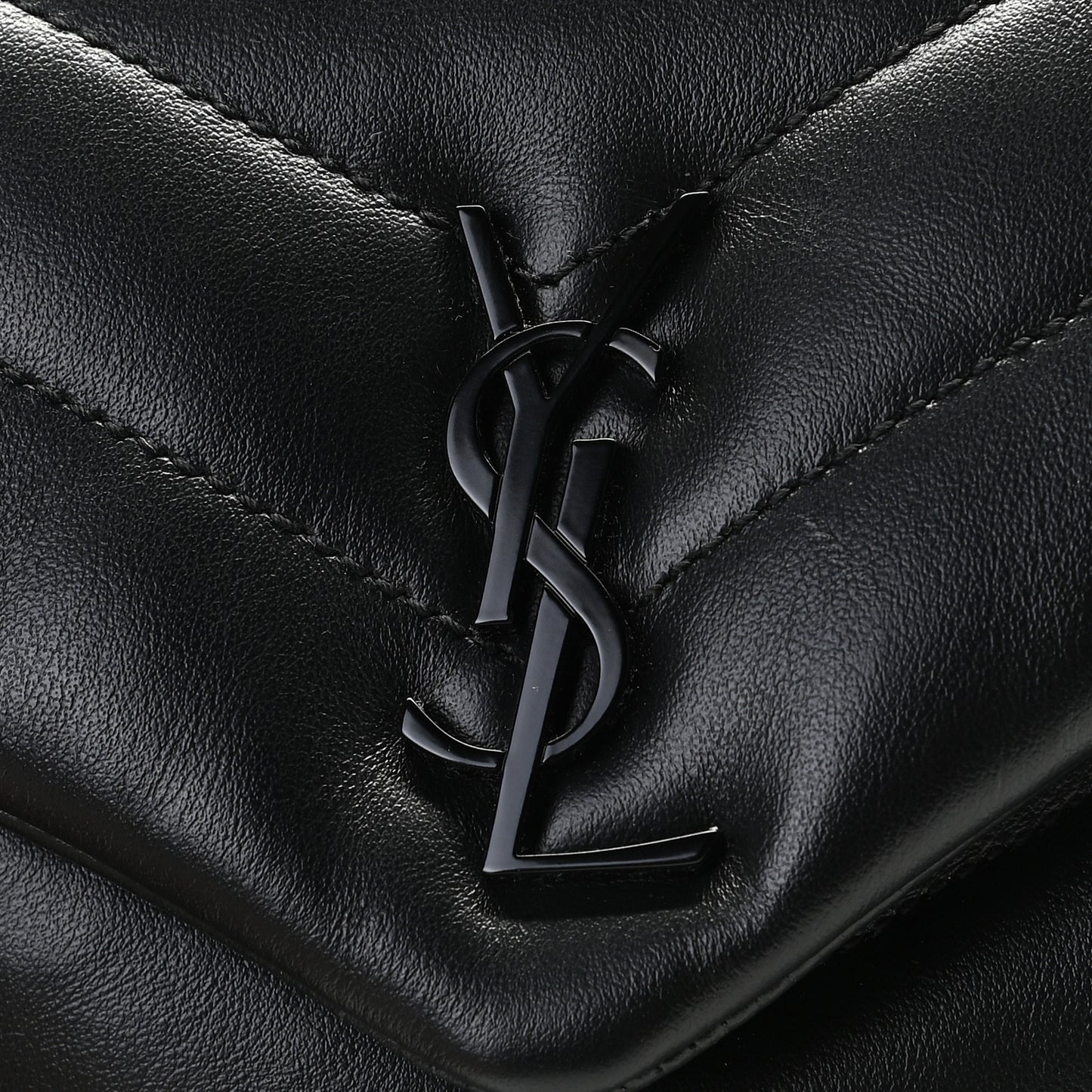 Calfskin Y Quilted Monogram Toy Loulou Crossbody Bag Black