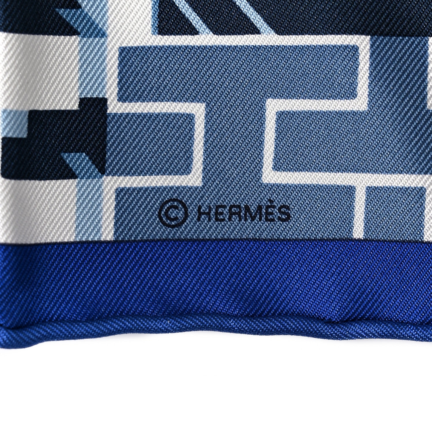 Hermes Silk Horse Club Detail Scarf 45 Bleu Moyen Ciel Jaune 3 of 3