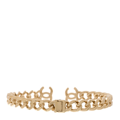 Chanel Metal CC Chain Link Choker Necklace S Gold 3 of 6
