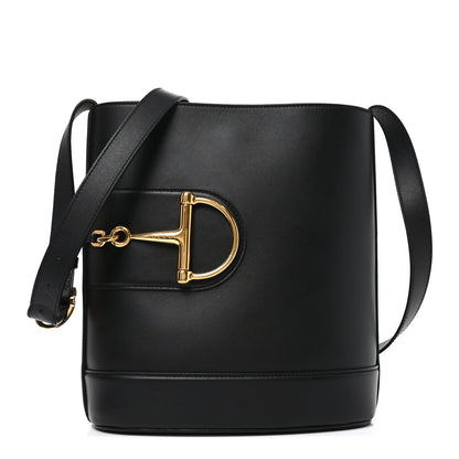 Gucci Arabella Calfskin Horsebit 73 Medium Bucket Bag Black 1 of 10