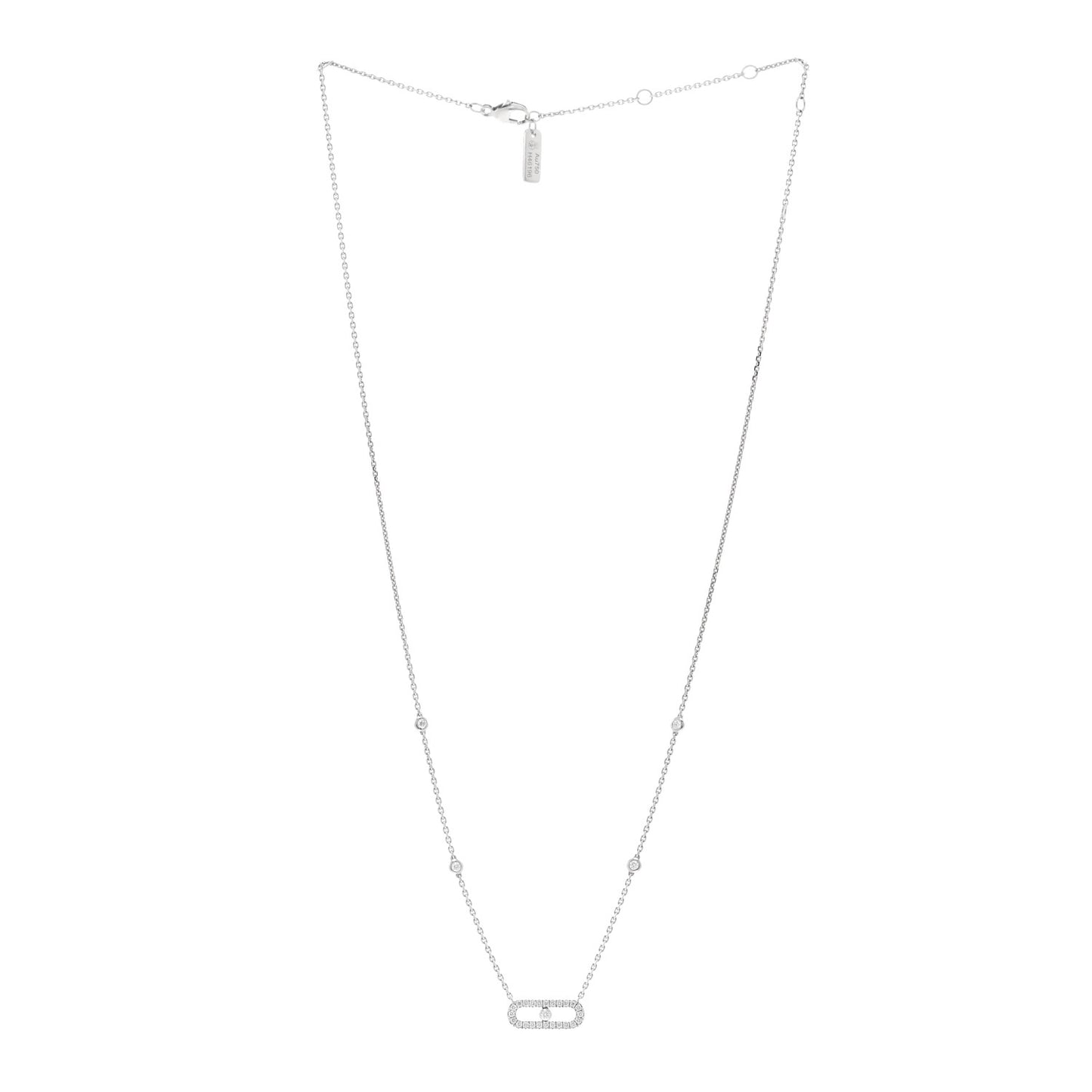 18K White Gold Diamond Move Uno Necklace
