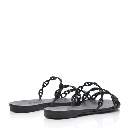 Hermes TPU Rivage Sandals 36 Black 4 of 9