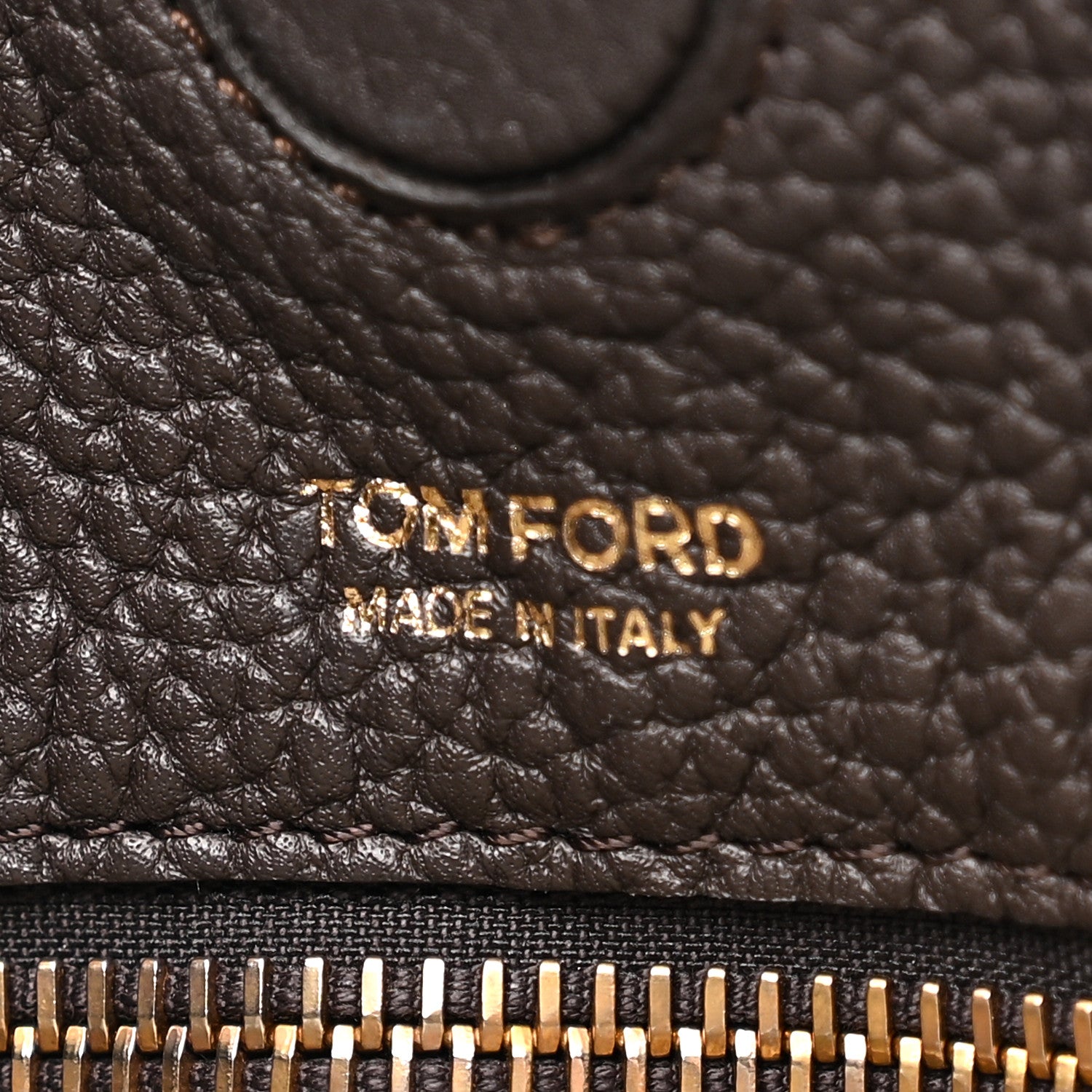 Tom Ford Pebbled Calfskin Large Alix Padlock Zip Hobo Bag Dark Brown 7 of 13