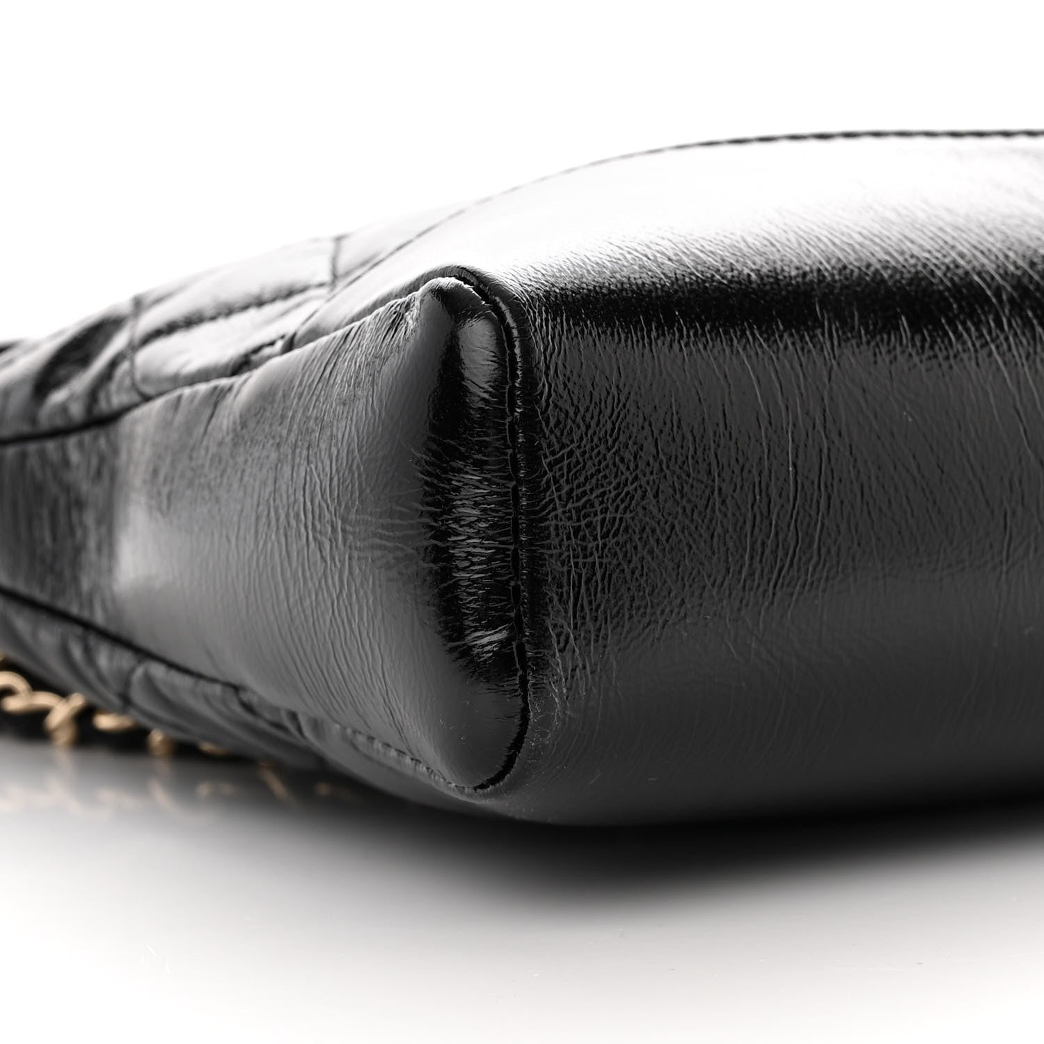 Chanel Shiny Crumpled Calfskin Quilted Mini 31 Shopping Bag Black 9 of 10