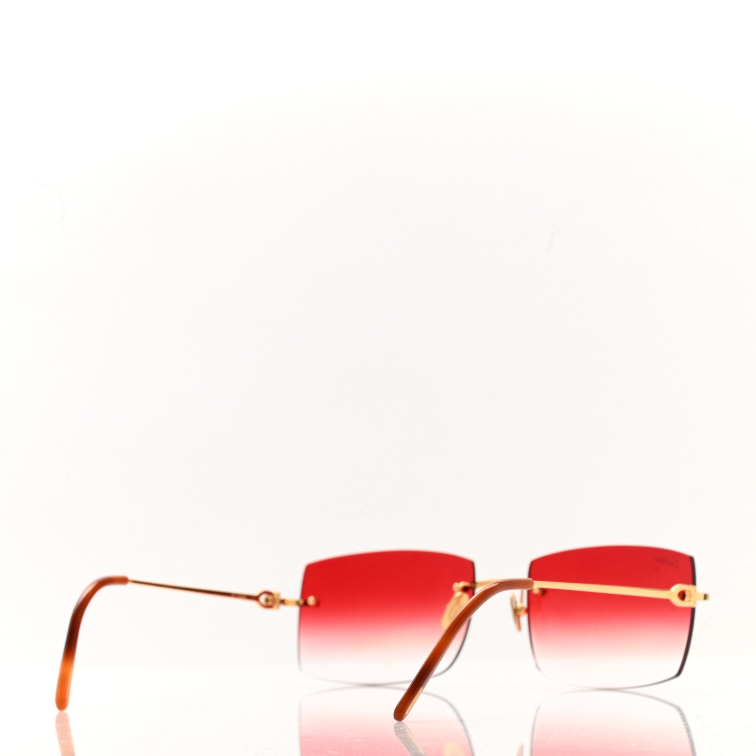 Cartier Metal Square Sunglasses CT00500 Gold Red 4 of 8