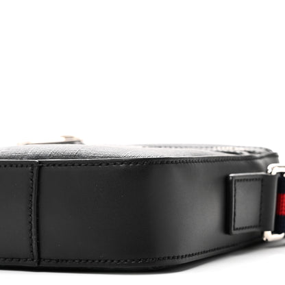 Gucci GG Supreme Monogram Appia Calfskin Web Small Camera Messenger Bag Black Grey 10 of 10
