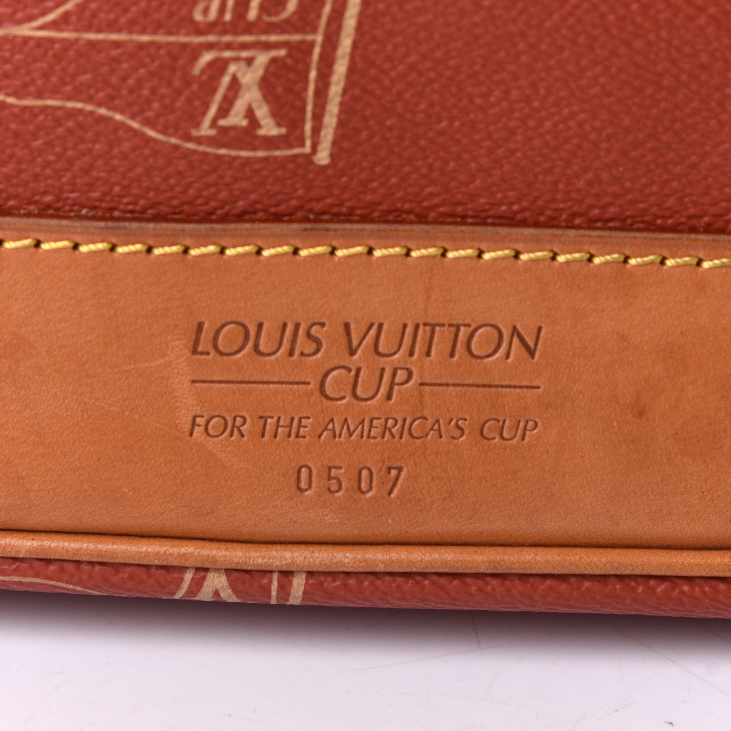 Louis Vuitton Canvas Americas Cup 1995 Saint Tropez Drawstring Bag Red 6 of 8