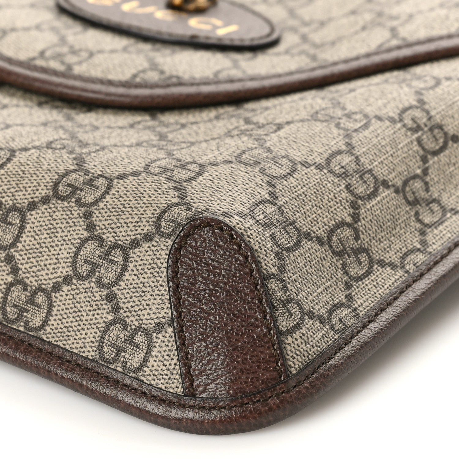 Gucci GG Supreme Monogram Web Medium Neo Vintage Flap Messenger Bag Beige New Acero 9 of 9