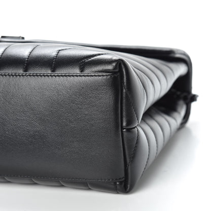 Saint Laurent Calfskin Y Quilted Monogram Medium Loulou Chain Satchel Black 7 of 10