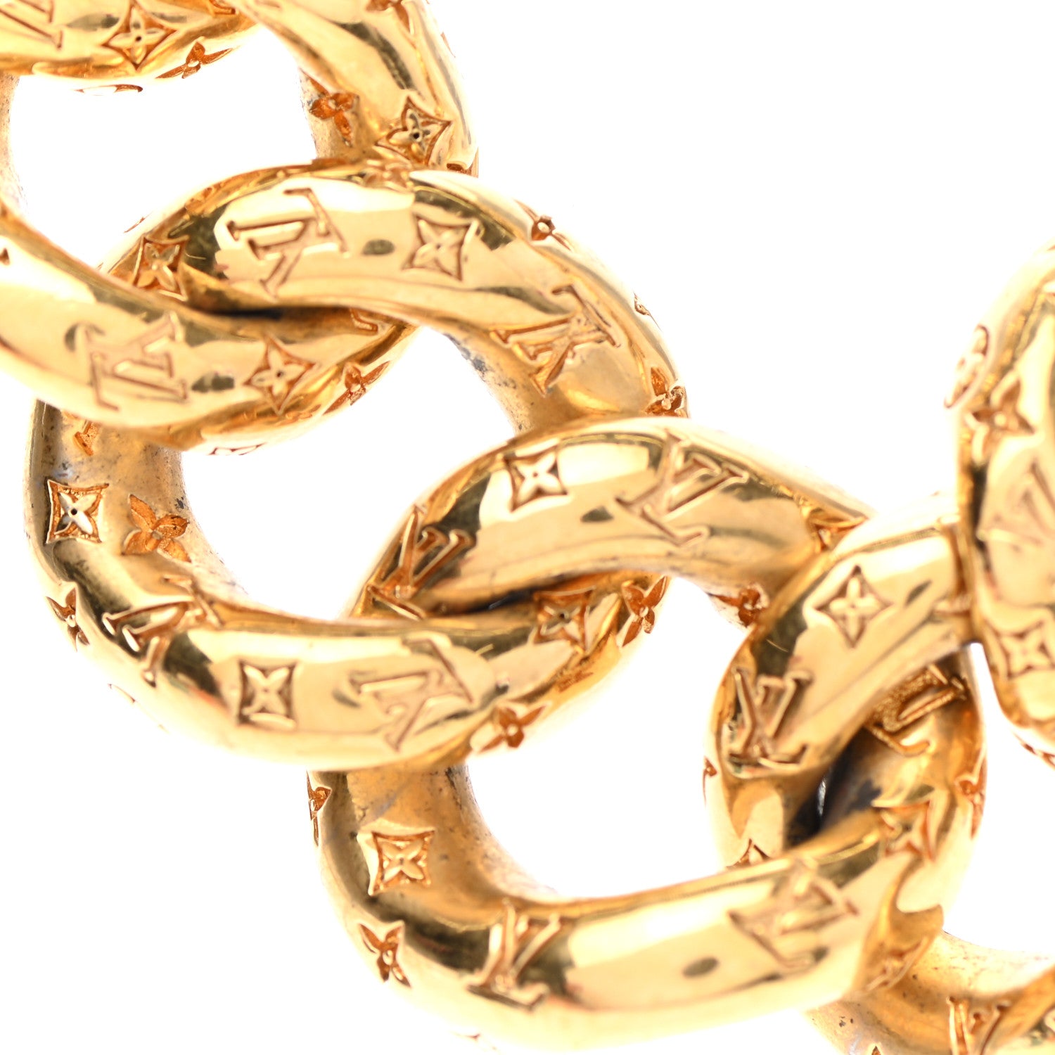 Louis Vuitton Metal 2D Chain Necklace Gold 4 of 5