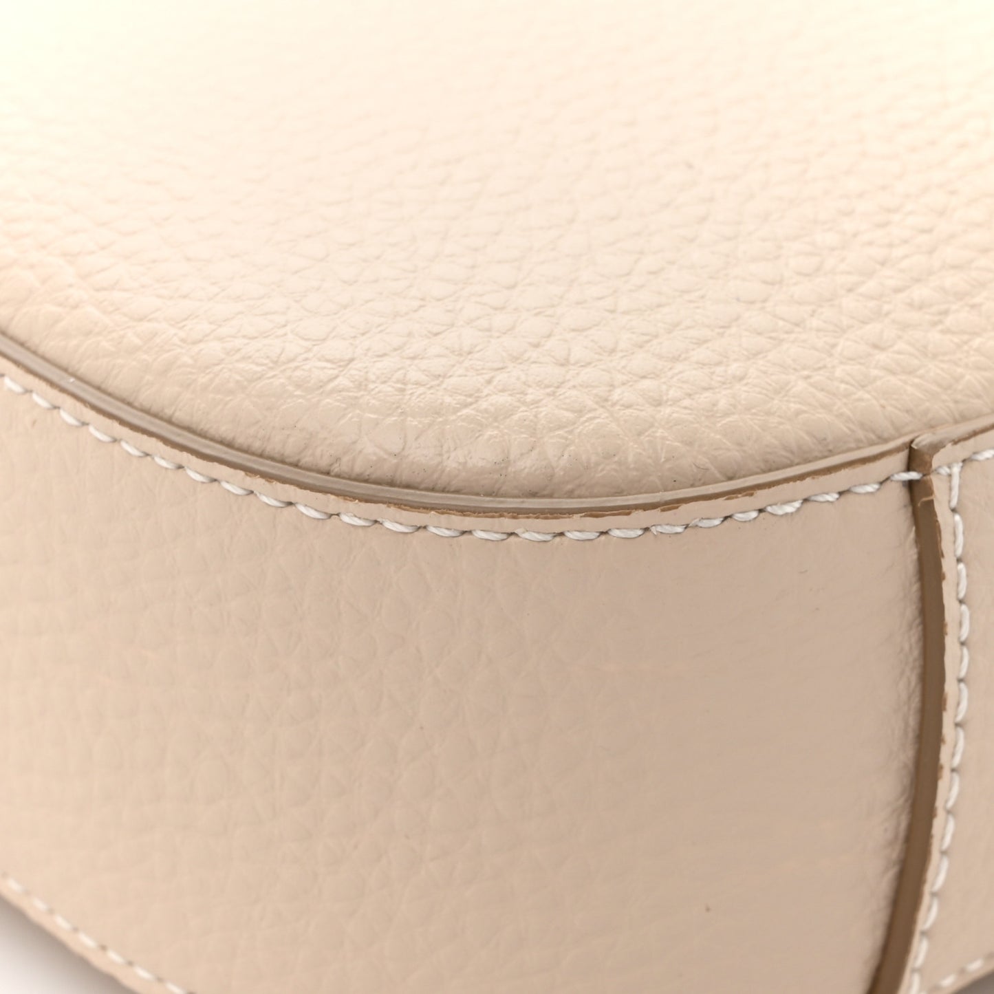 Grainy Alter Mat Studded Logo Small Camera Bag Cream