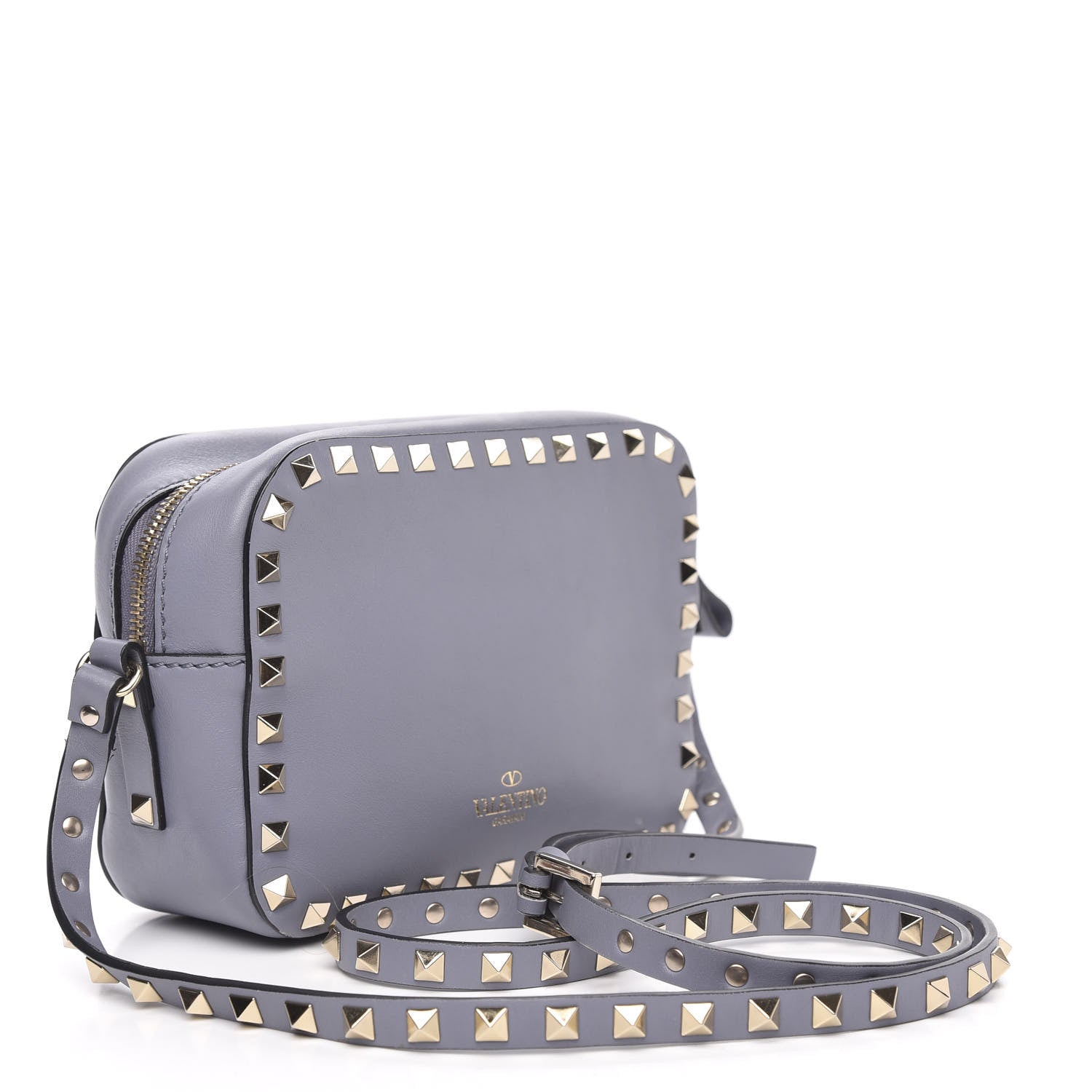 Valentino Garavani Calfskin Rockstud Camera Crossbody Bag London Stone 3 of 10