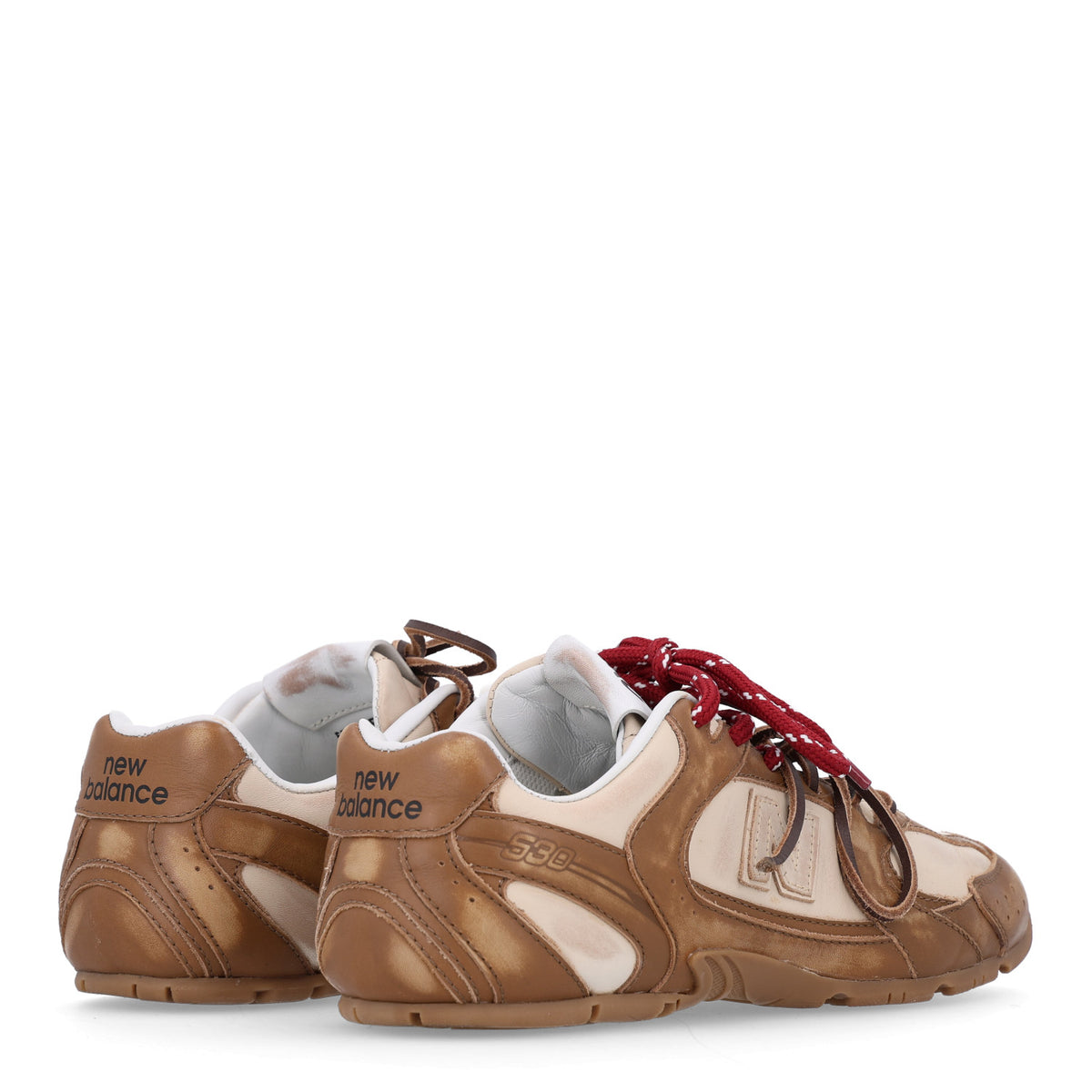 Miu Miu X NEW BALANCE Calfskin 530 SL Sneakers 37 Cinnamon Travertine Gray 6 of 10