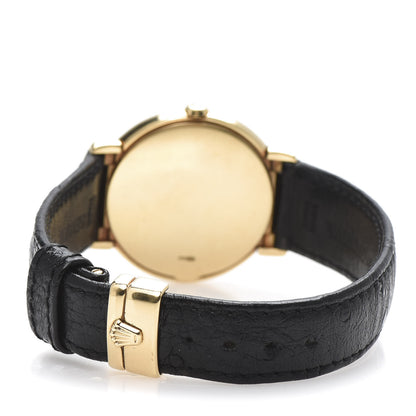Rolex 18K Yellow Gold Ostrich 33mm Cellini Quartz Watch Black 6622 4 of 11
