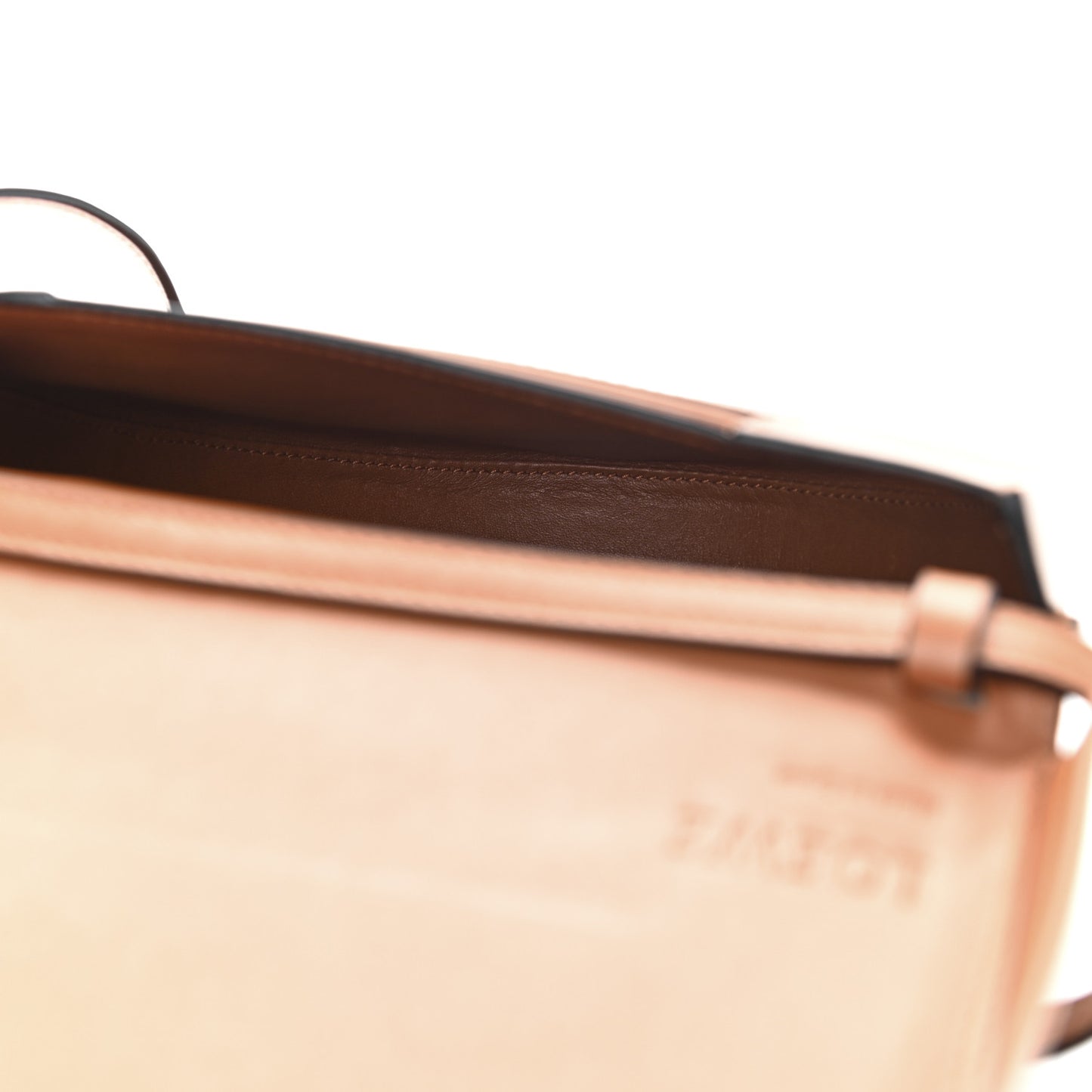 Calfskin Marine Stripe Mini Heel Shoulder Bag Tan