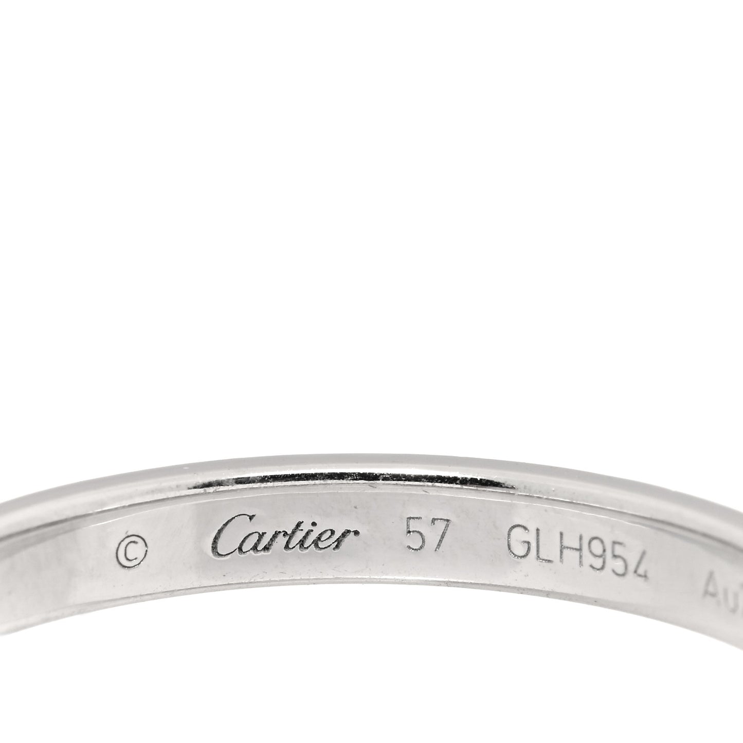 18K White Gold Diamond 2.6mm LOVE Paved Band Ring 57 8