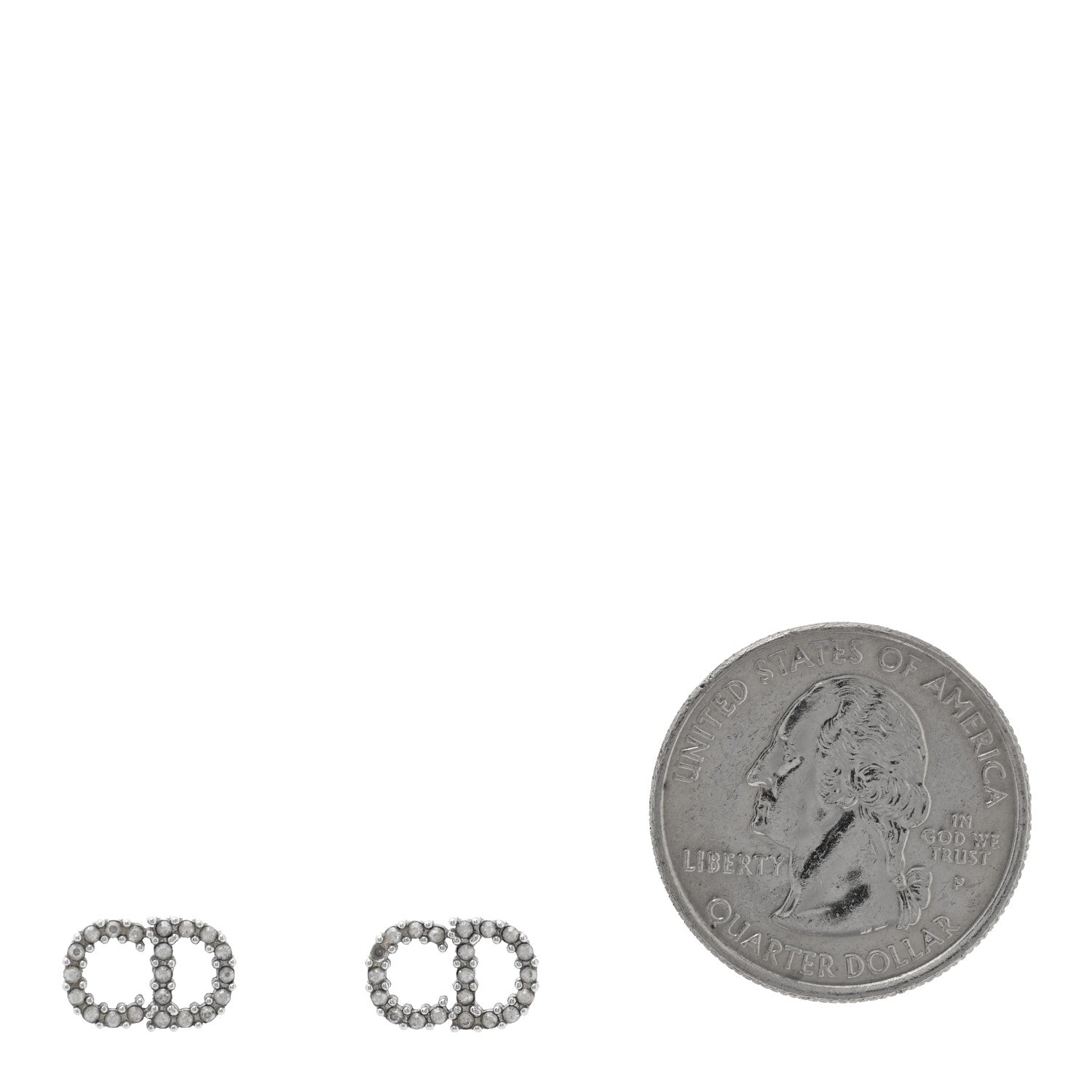 Christian Dior Crystal Clair D Lune Earrings Silver 2 of 4