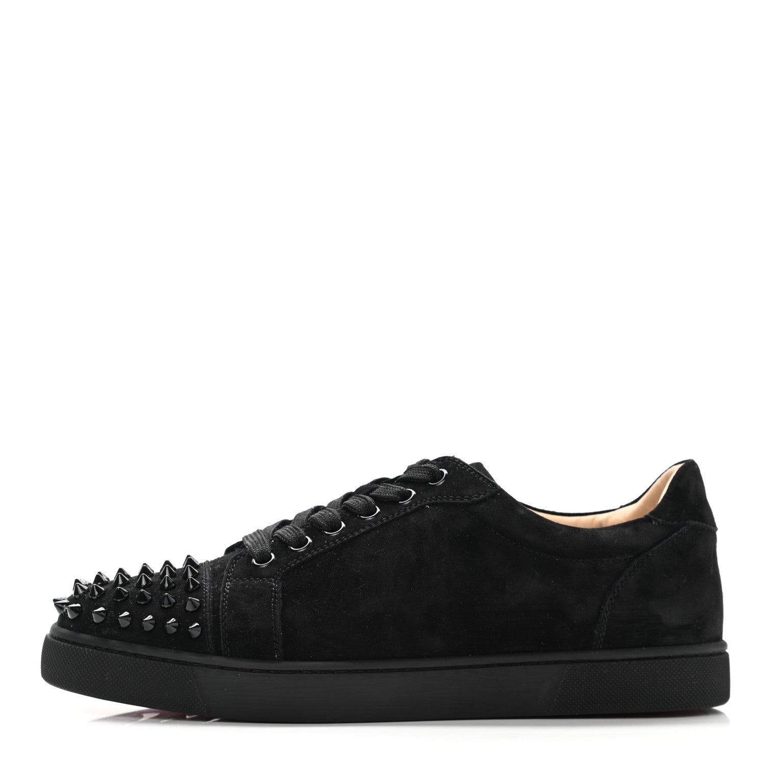 Christian Louboutin Veau Velours Spikes Womens Vieira Flat Sneakers 39 Black 1 of 10