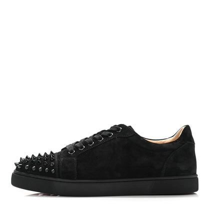 Christian Louboutin Veau Velours Spikes Womens Vieira Flat Sneakers 39 Black 1 of 10