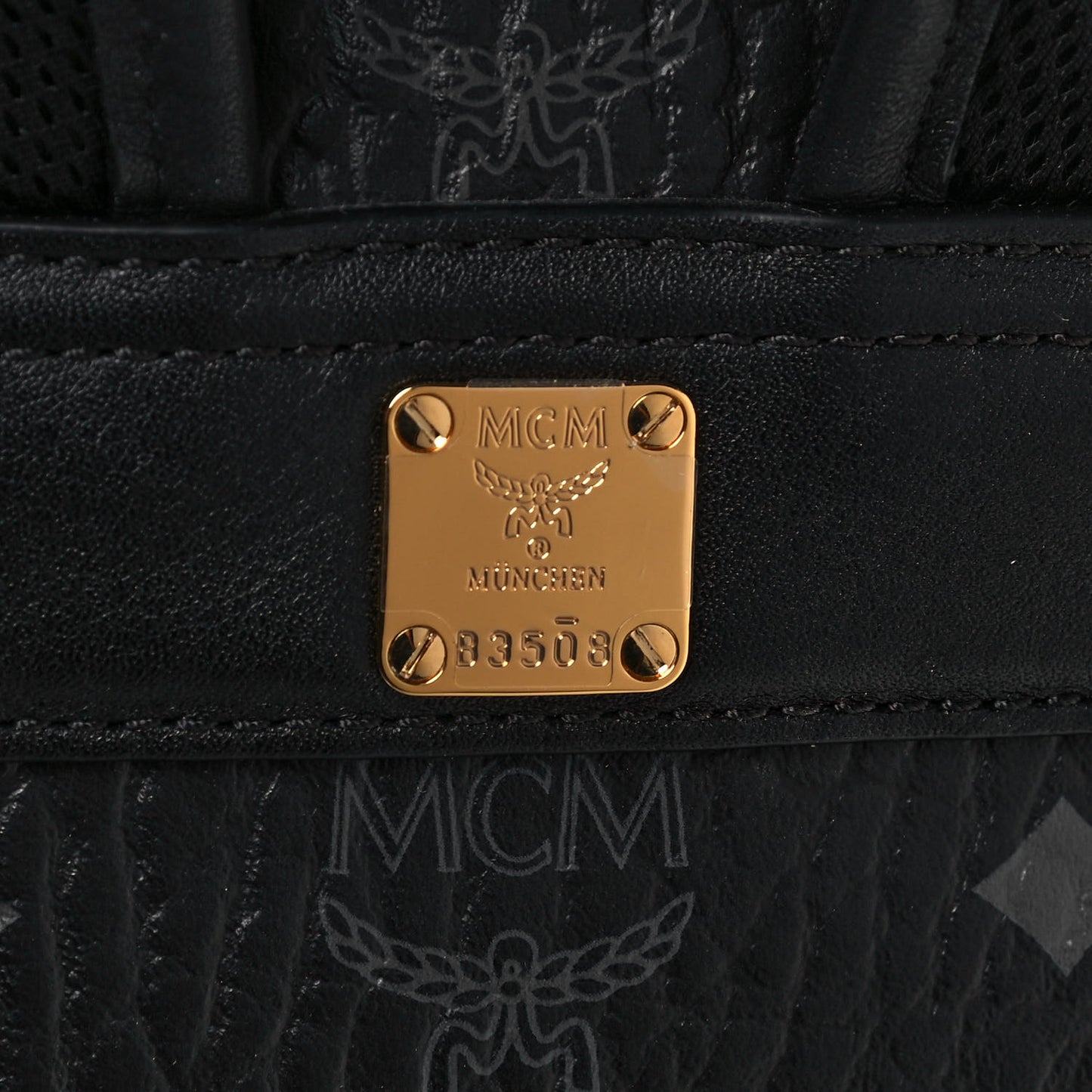 Visetos Studded Small Studded Logo Stripe Backpack Black