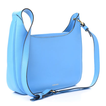 Versace Grained Calfskin La Medusa Medium Hobo Crossbody Blue 2 of 4