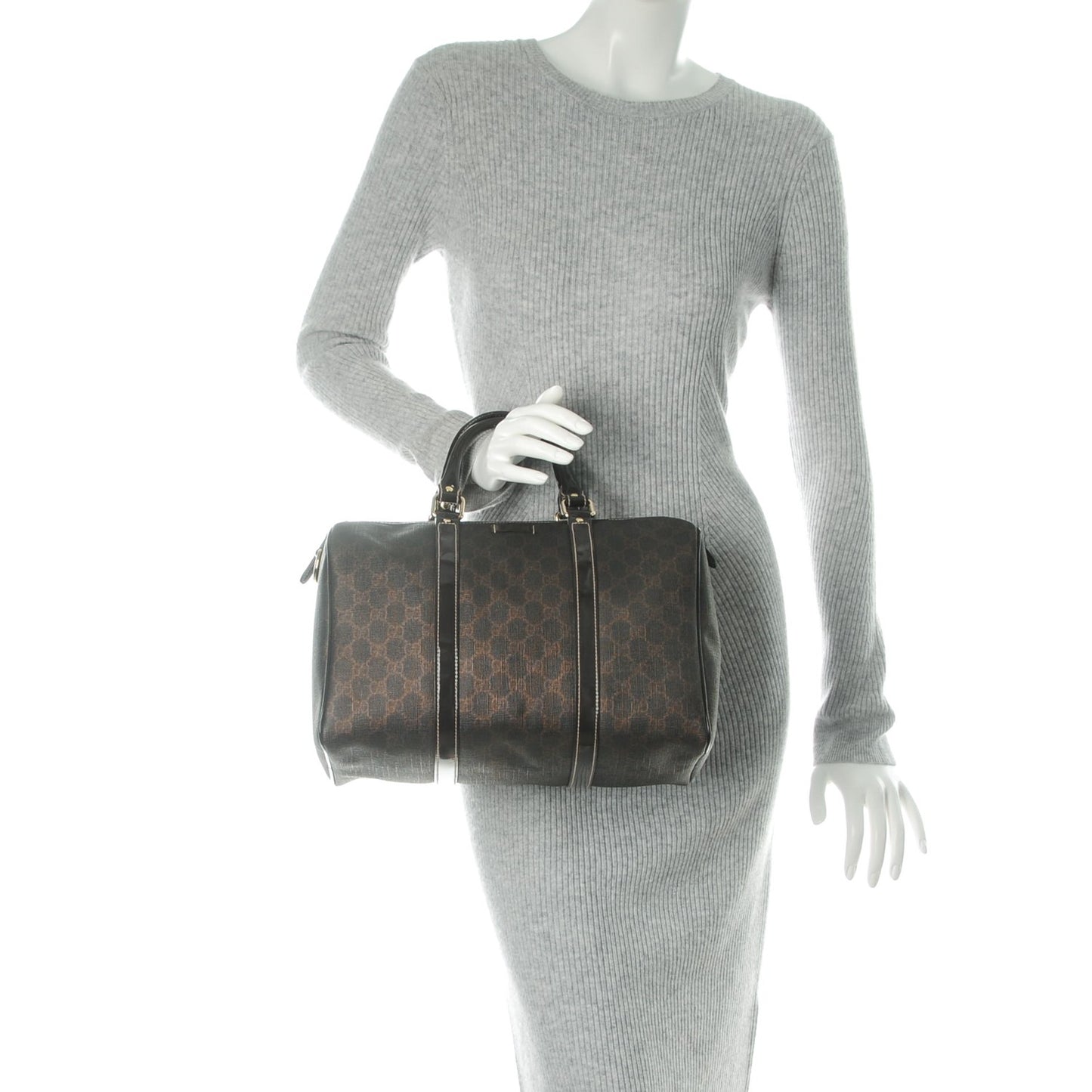 GG Plus Monogram Medium Joy Boston Dark Brown