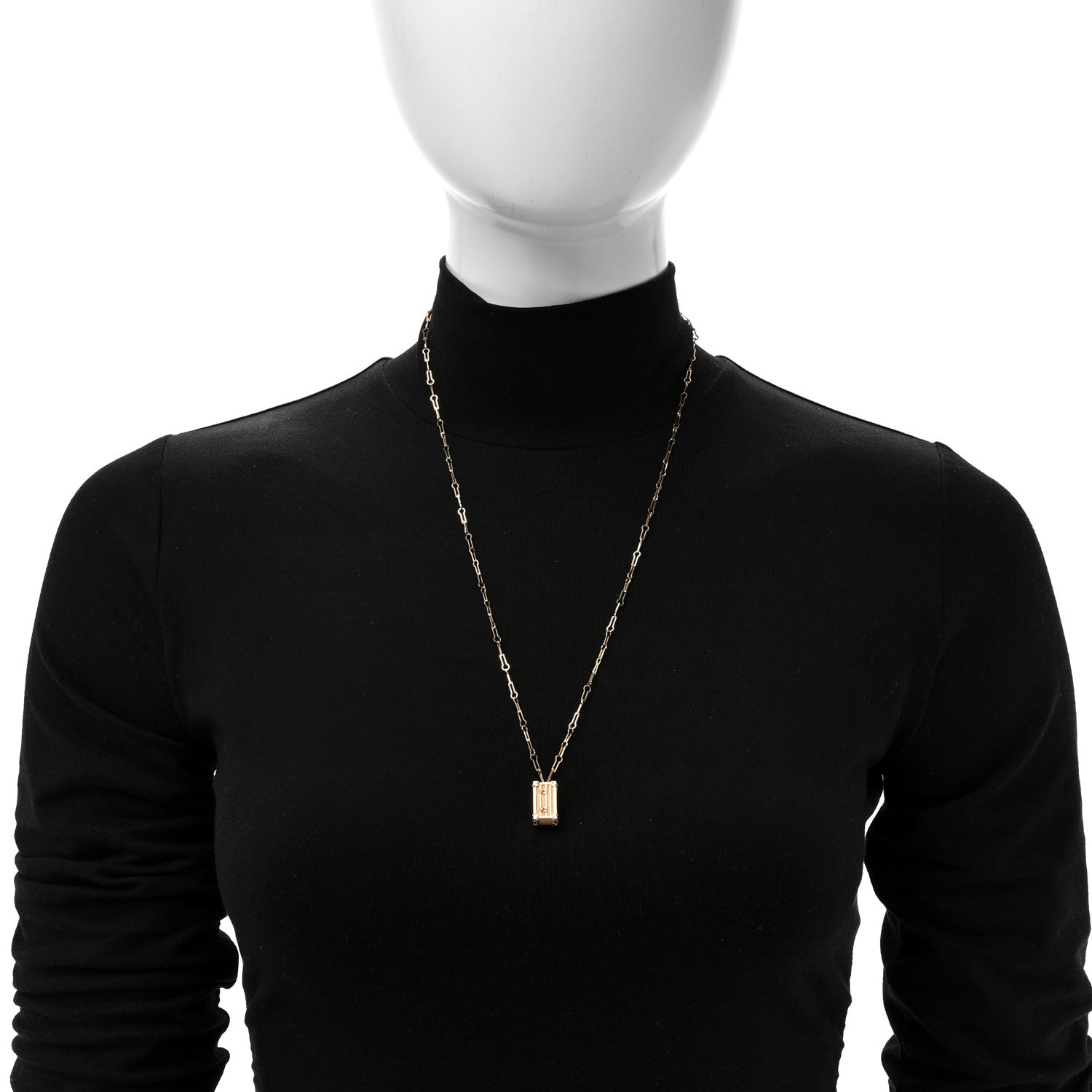 Louis Vuitton 18K Yellow Gold Petite Malle Pendant Necklace 2 of 5