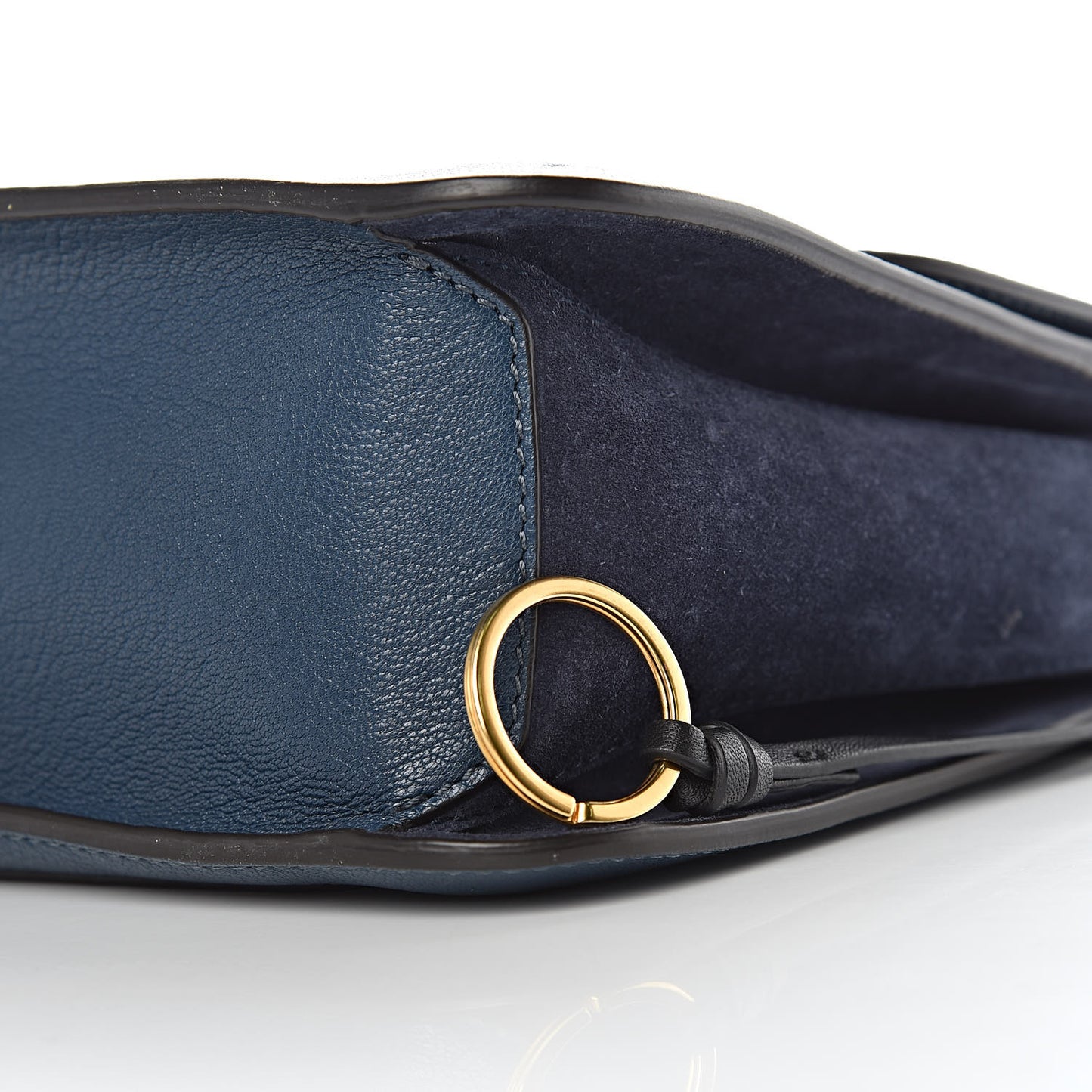 Goatskin Medium Mily Shoulder Bag Denim Blue