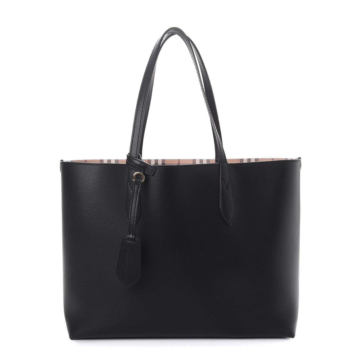 Burberry Haymarket Check Medium Reversible Tote Black 4 of 15