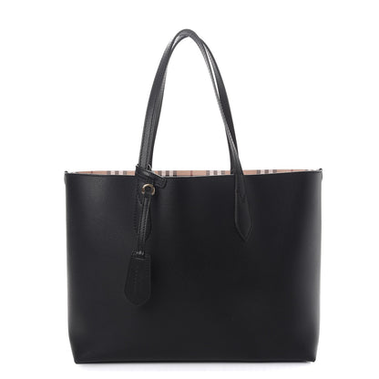 Burberry Haymarket Check Medium Reversible Tote Black 4 of 15