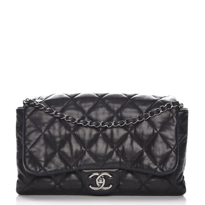 Chanel Lambskin Quilted 3 Accordion Flap Bag Black 1 of 9