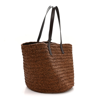 Saint Laurent Raffia Calfskin Medium Panier Tote Dark Chocolate 3 of 10