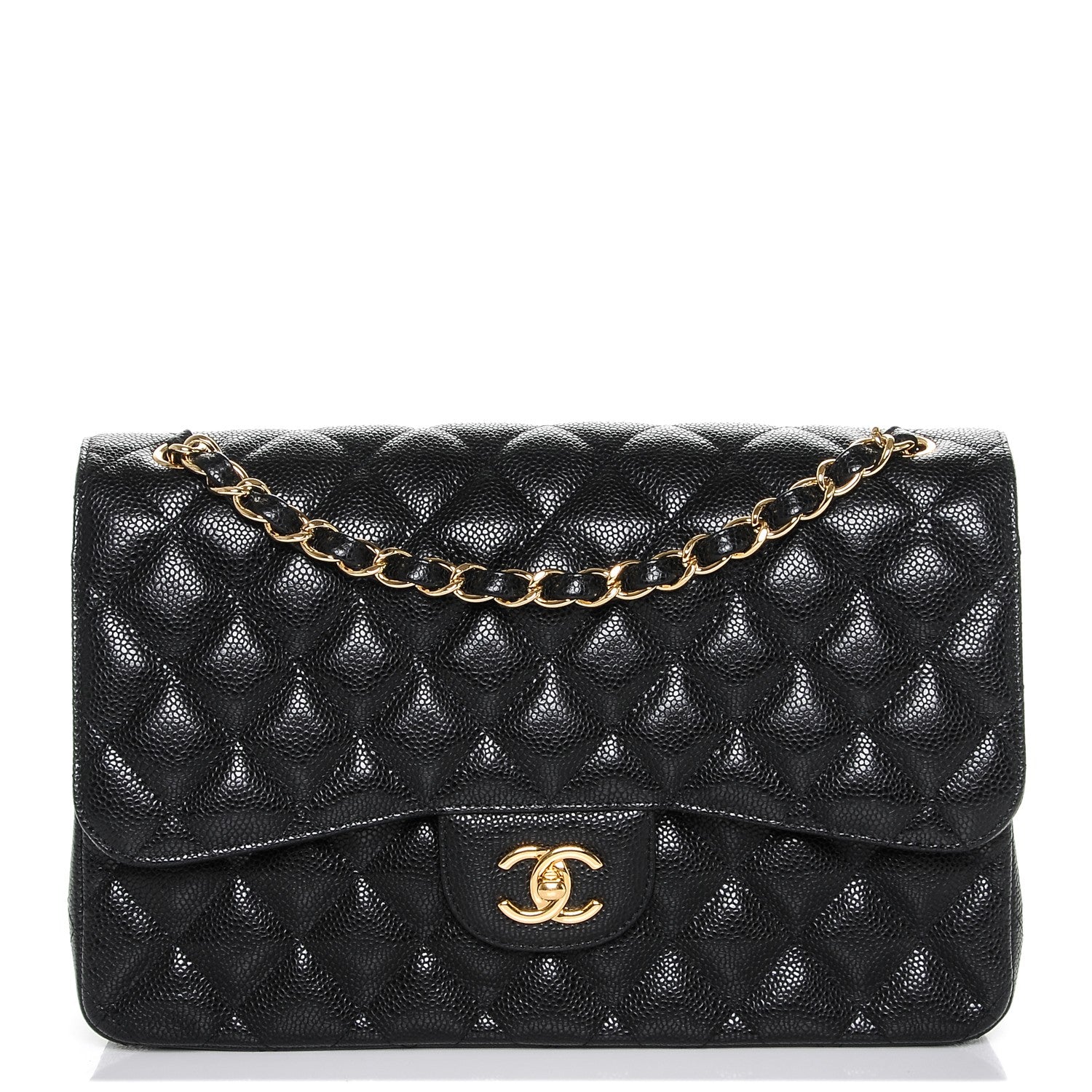 Chanel Caviar Quilted Jumbo Double Flap Black 1 of 7