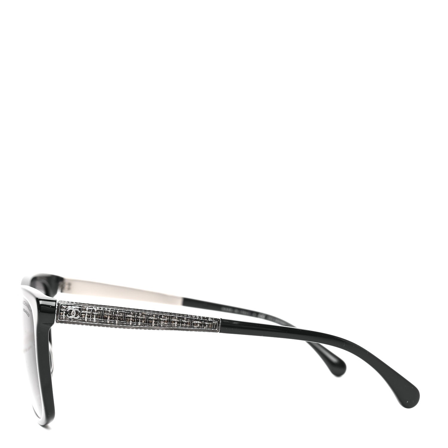 Chanel Tweed CC Polarized Sunglasses 5348 Black 3 of 7