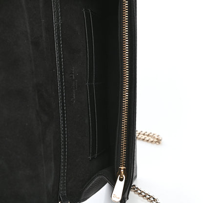 Christian Dior Grained Calfskin Diorama Wallet on Chain Pouch Black 5 of 12
