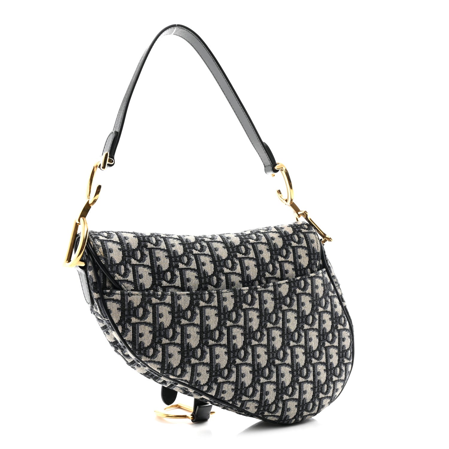 Christian Dior Oblique Saddle Bag Blue 3 of 10