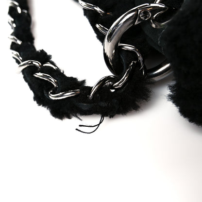 Chanel Shearling Suede Stitched CC Tote Black 12 of 12