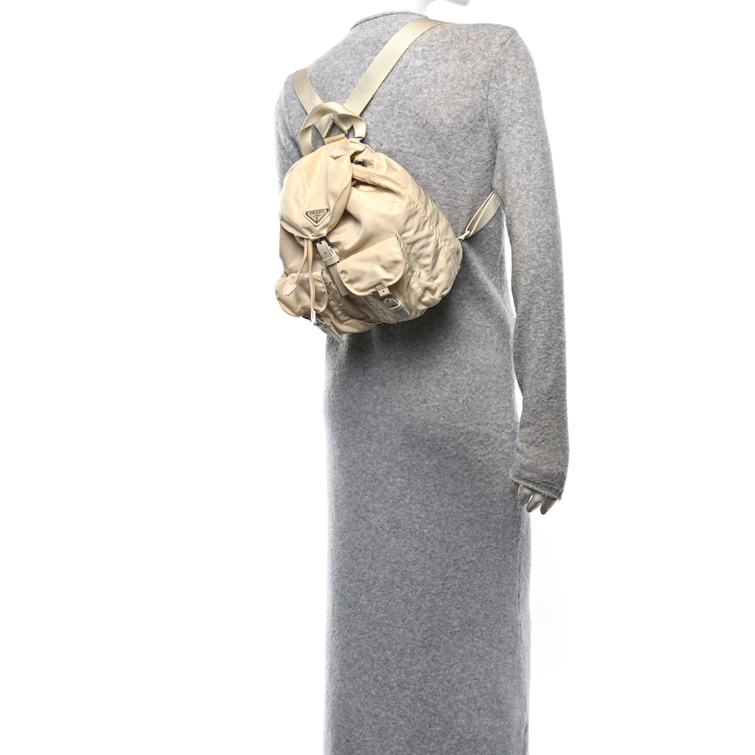 Prada Tessuto Nylon Small Backpack Sabbia 2 of 12