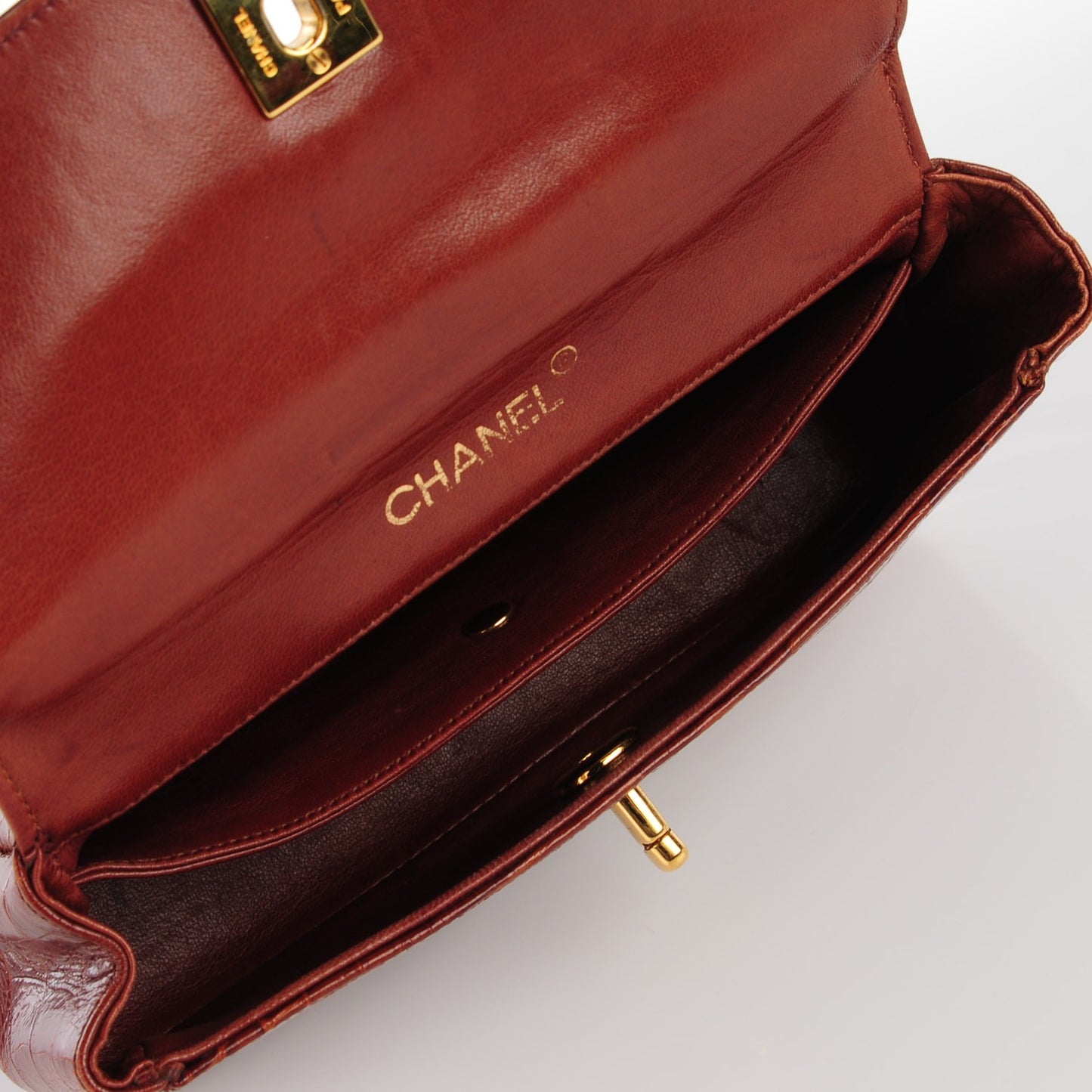 Alligator Mini Flap Shoulder Bag Brown