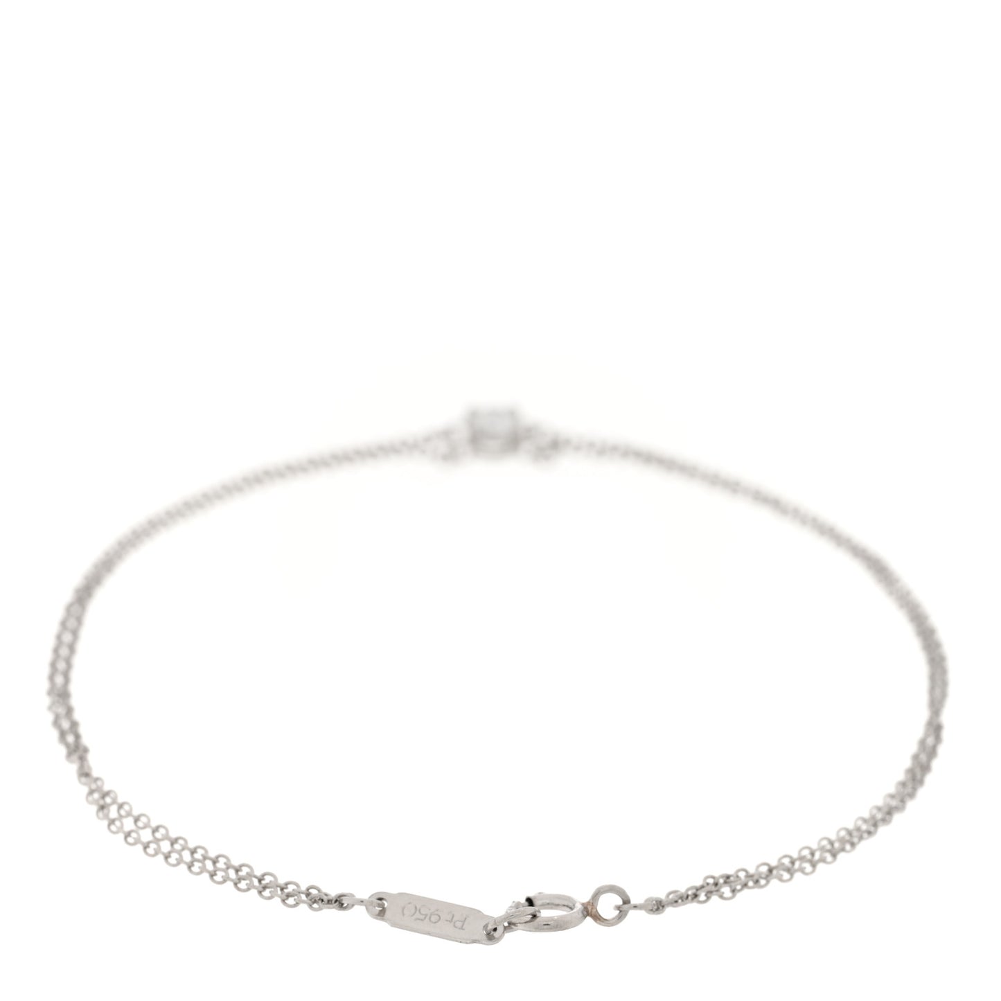 Platinum Diamond .17ct Double Chain Solitaire Bracelet