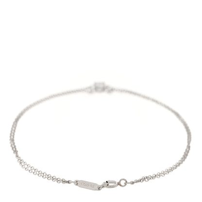 Tiffany Platinum Diamond .17ct Double Chain Solitaire Bracelet 2 of 4