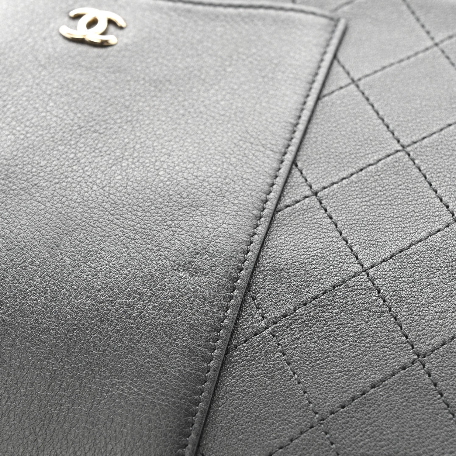 Chanel Calfskin Quilted Medium CC Pocket Cosmetic Case Black 9 of 10