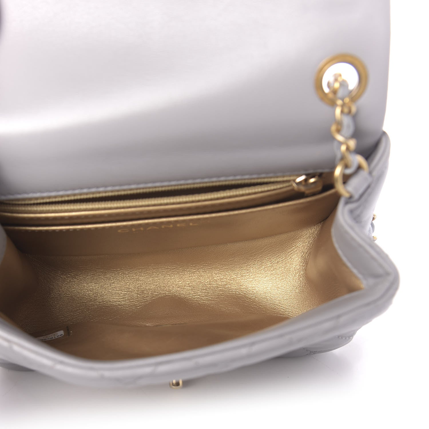 Chanel Lambskin Quilted Mini Pearl Crush Flap Light Grey 5 of 11