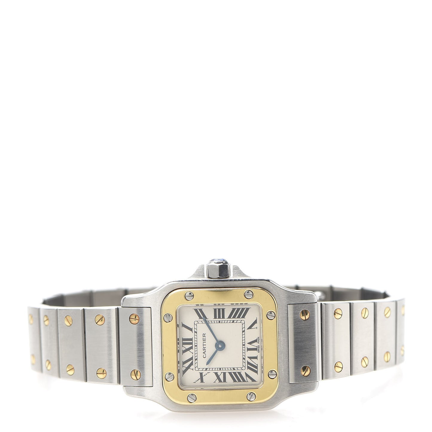 Stainless Steel 18K Yellow Gold 24mm Santos De Cartier Galbee Quartz Watch